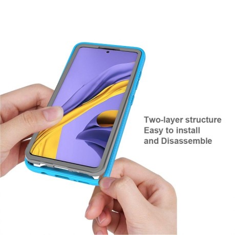 Противоударный чехол Two-layer Design на Samsung Galaxy A31 - синий