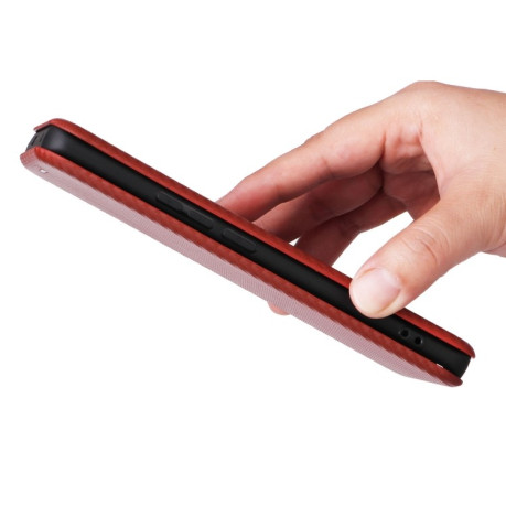 Чохол-книжка Carbon Fiber Texture на Realme 13 Pro / 13 Pro+ - коричневий