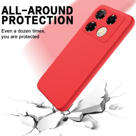 Силиконовый чехол Solid Color Liquid Silicone на Infinix Note 40 Pro 4G - красный