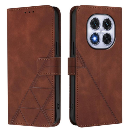 Чохол-книжка Crossbody 3D Embossed Flip Leather на Xiaomi Poco X7 - коричневий