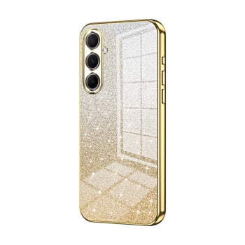 Ударозащитный чехол Gradient Glitter Powder Electroplated на Samsung Galaxy A56 - золотой