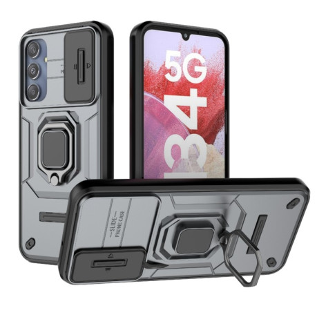 Противоударный чехол Sliding Camshield для Samsung Galaxy M34 5G - серый