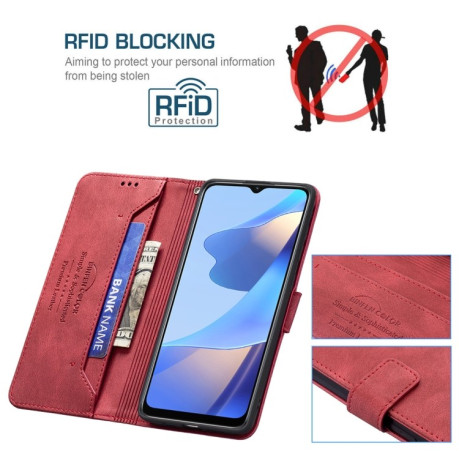 Чехол-книжка RFID Blocking на OPPO A16/ A16s/ A54s/ A55 5G/ A53s - красный
