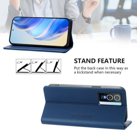 Чохол-книжка RC01 Dual-Folded Magnetic Suction RFID Leather на Vivo Y76 5G - синій