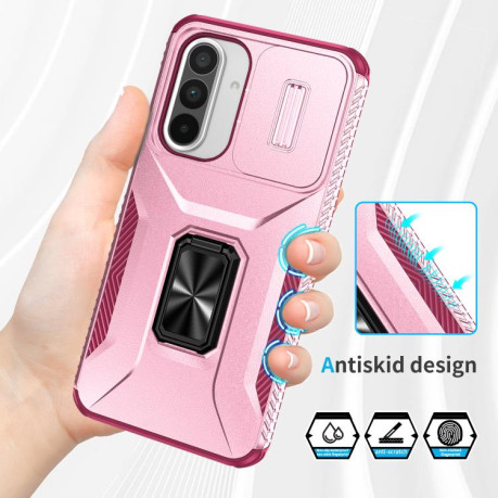 Протиударний чохол Sliding Camshield для Samsung Galaxy A36 - Pink + Rose Red