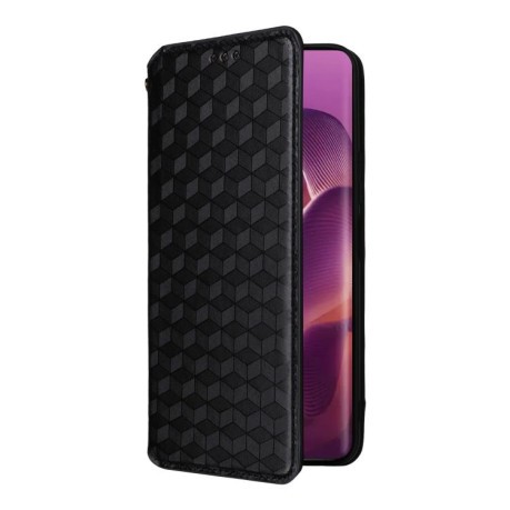 Чехол-книжка Cubic Grid Calf Texture для Motorola Edge 60 Pro - черный