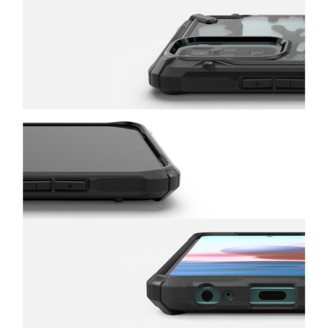 Оригинальный чехол Ringke Fusion X Design durable на Xiaomi Redmi Note 10 / Redmi Note 10S - Camo Black