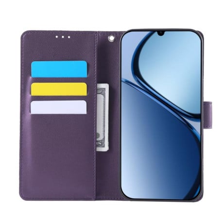 Чохол-книжка з тисненням &quot;Троянда&quot; на Samsung Galaxy A07 4G / 5G - темно-фіолетовий