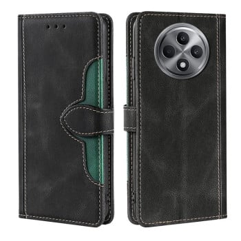 Чохол-книжка з м'яким покриттям Skin Feel та магнітною застібкою на OPPO Reno12 F/12 FS 5G - чорний