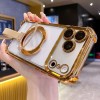 Прозрачный чехол Crystal Shield Ring Holde с кольцом-держателем Escase для iPhone 17 Pro Max — жёлтый