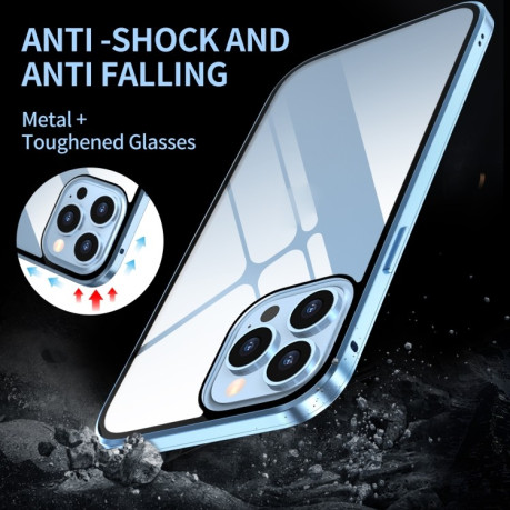 Двусторонний магнитный чехол Magnetic Angular Frame для iPhone 13 Pro Max - черный