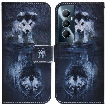 Чехол-книжка Coloured Drawing для Realme C65 4G - разноцветный