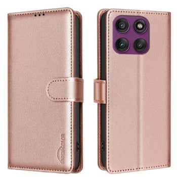 Чехол-книжка Litchi Texture RFID Anti-theft Leather для Motorola Edge 60 Pro - золотой