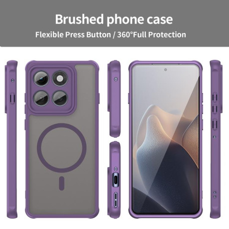 Противоударный чехол Fan Dun Series TPU Hybrid PC Frosted Magsafe для Motorola Edge 60 Pro - фіолетовий