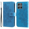 Чехол-книжка 7-petal Flowers Embossing для Motorola Moto G15 / G15 Power - синий