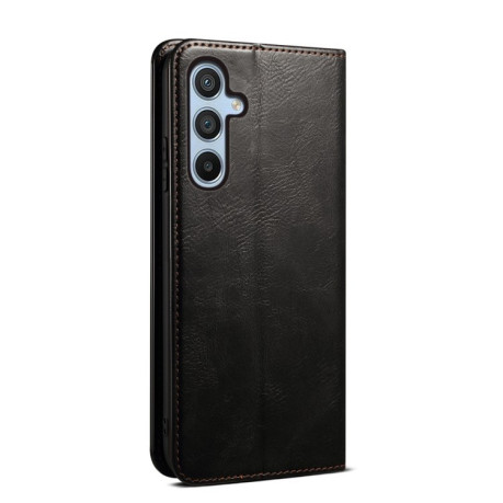 Чехол-книжка Simple Wax Crazy Horse для Samsung Galaxy A16 5G - черный