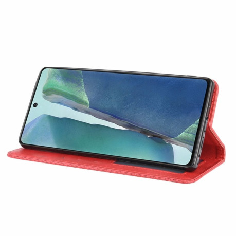 Чехол-книжка Magnetic Buckle Retro на Samsung Galaxy S20 FE - красный