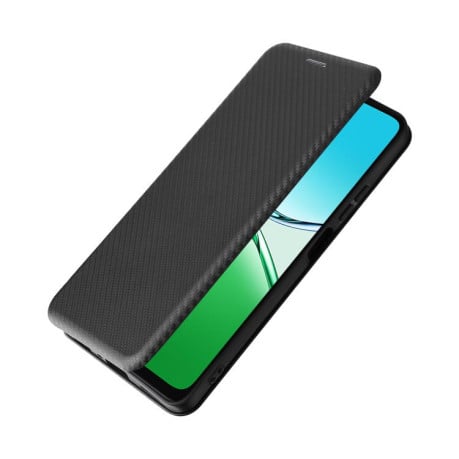 Чехол-книжка Carbon Fiber Texture на OPPO A5 5G/4G Global - черный