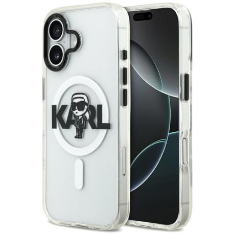Оригинальный прозрачный чехол Karl Lagerfeld IML Karl Sketch Logo с MagSafe на iPhone 17 - Transparent