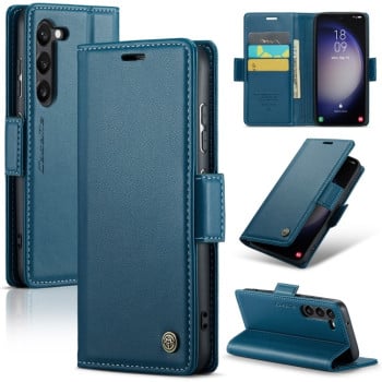 Чохол-книжка CaseMe 023 Butterfly Buckle Litchi RFID Anti-theft Leather для Samsung Galaxy S24 - синій
