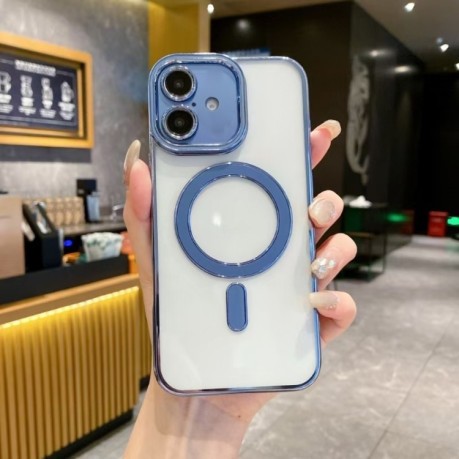 Чехол Imitation Original Magsafe TPU для  iPhone 16 Plus - синий