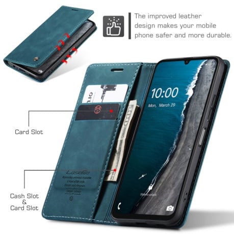 Чехол-книжка CaseMe-013 многофункциональный с кармашком на карт на Samsung Galaxy A07/A06 - синий