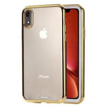 Ультратонкий силиконовый чехол Electroplating на iPhone XR-золотой