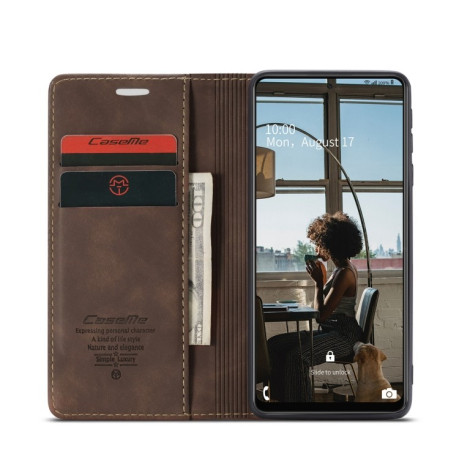Чехол-книжка CaseMe 013 Series на Samsung Galaxy A72 - кофейный