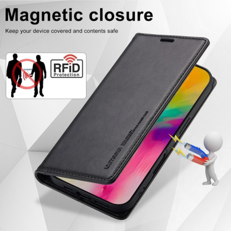 Чехол-книжка LC.IMEEKE RFID для iPhone 16 Plus - черный