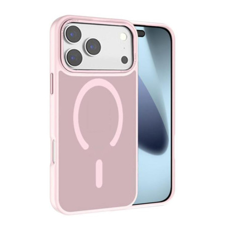 Противоударный чехол Kalebol Metal Lens Frame MagSafe Frosted PC для iPhone 17 Pro - розовый