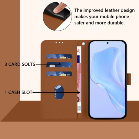 Чехол-книжка Skin Feel Solid Color Leather для Infinix Zero 30 4G - коричневый
