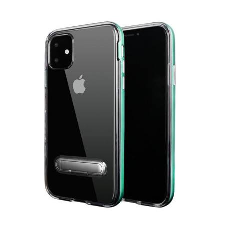 Противоударный чехол-подставка HMC на iPhone 11 Pro Max -прозрачно-зеленые