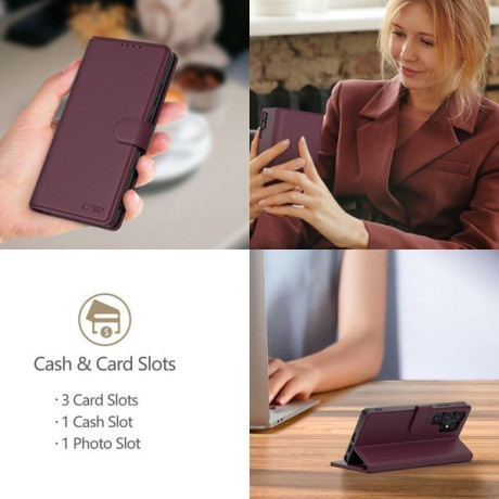 Чехол-книжка Tech-Protect Wallet для Samsung Galaxy A56 5G - Burgundy