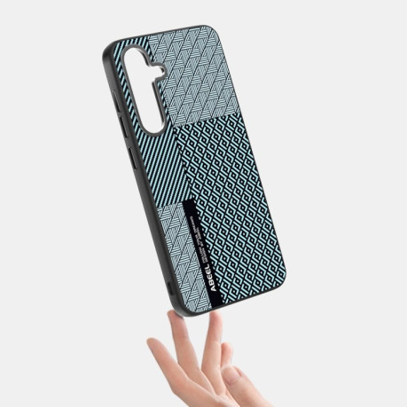 Ультратонкий чехол ABEEL 6D Micro Relief MagSafe Magnetic на Samsung Galaxy S25 5G - Carbon Fiber Blue