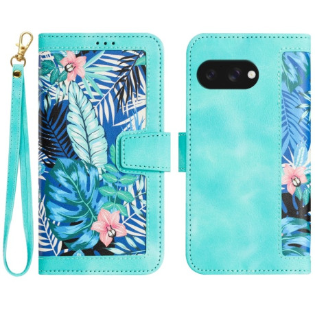 Чохол-книжка Floral Pattern Leather для Google Pixel 9a - зелений