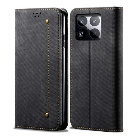 Чехол книжка Denim Texture Casual Style на Xiaomi 15 - черный