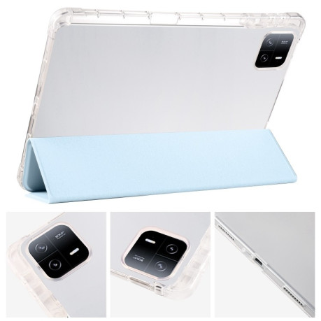 Чехол-книжка 3-fold Clear TPU Smart Leather для Xiaomi Pad 7 / 7 Pro - голубой