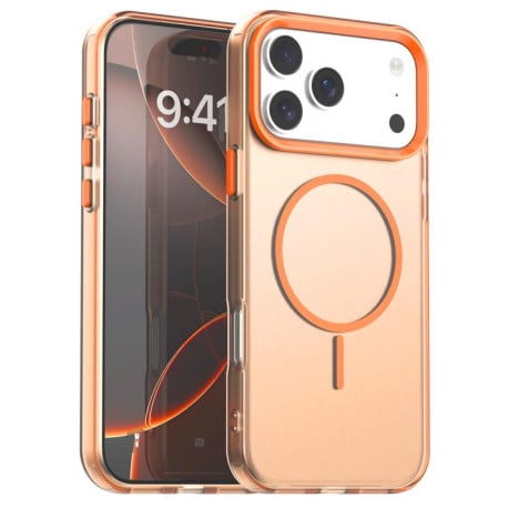 Чехол Candy Fine Circle с Magsafe гибрид на iPhone 17 Pro Max - оранжевый
