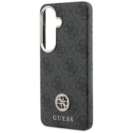 Оригінальний чохол Guess 4G Rhinestone Round Logo з MagSafe на Samsung Galaxy S26 — чорний