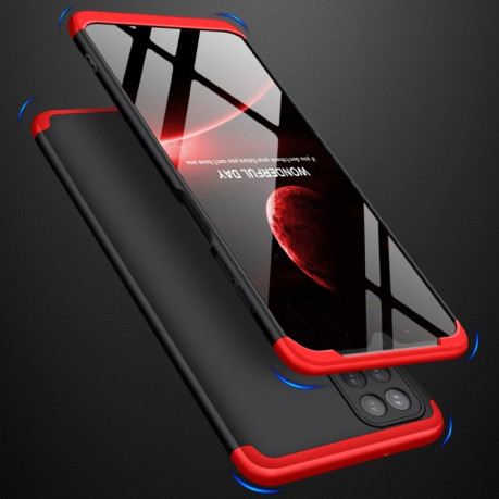 Противоударный чехол GKK Three Stage Splicing на Samsung Galaxy A12/M12 - черно-красный