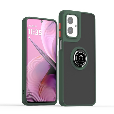 Противоударный чехол Q Shadow 1 Series TPU + PC на Motorola Moto G55 - зеленый