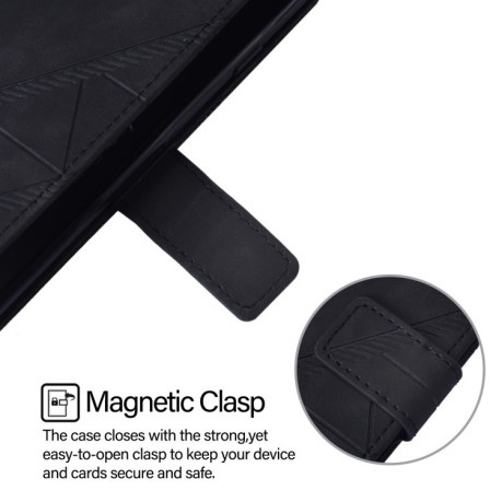 Чохол-книжка Crossbody 3D Embossed Flip Leather на Xiaomi 14T Pro - чорний