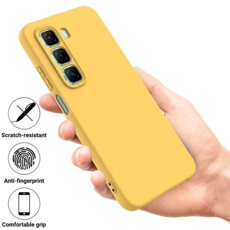 Силіконовий чохол Solid Color Liquid Silicone на Infinix Hot 50 4G - жовтий