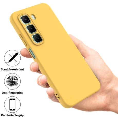 Силіконовий чехол Solid Color Liquid Silicone на Infinix Hot 50 Pro+ - жовтий