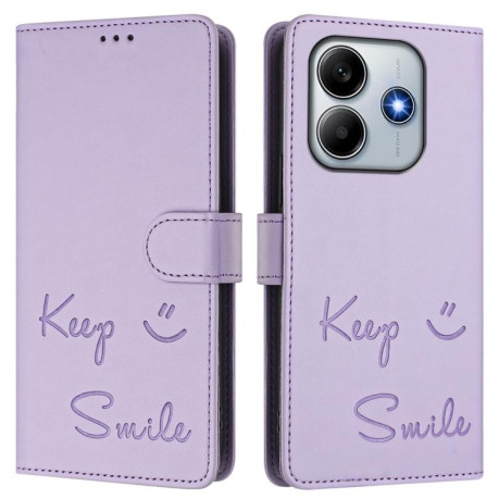 Чохол-книжка Smile Embossing RFID Leather для Xiaomi Poco M7 Pro 5G - фіолетовий
