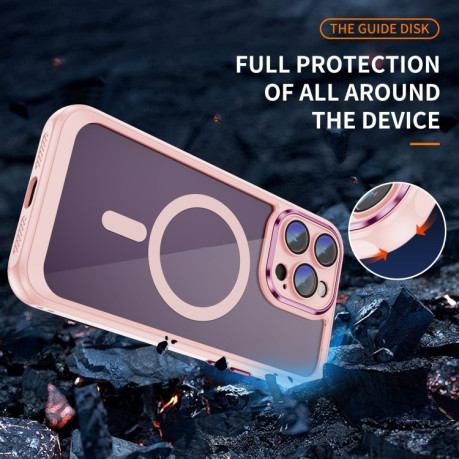 Противоударный чехол Frosted Lens MagSafe для iPhone 15 Pro - Apricot