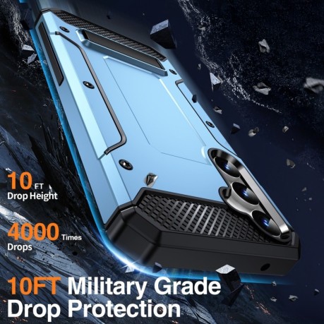 Противоударный чехол Matte Holder для Samsung Galaxy S23 FE 5G - голубой