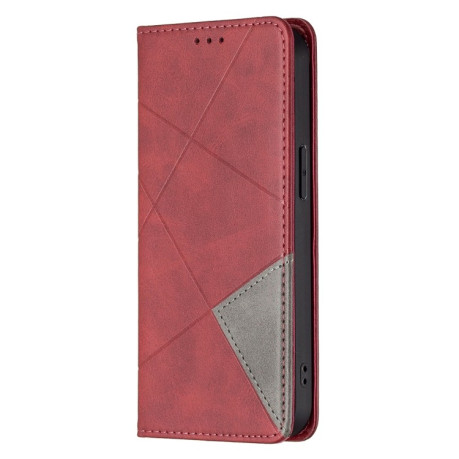 Чохол-книга Rhombus Texture для iPhone 13 Pro Max - червоний