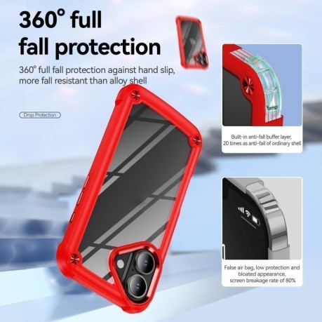 Противоударный чехол Lens Protection на iPhone 16 Plus - красный