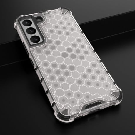 Противоударный чехол Honeycomb with Neck Lanyard для Samsung Galaxy S22 5G - белый